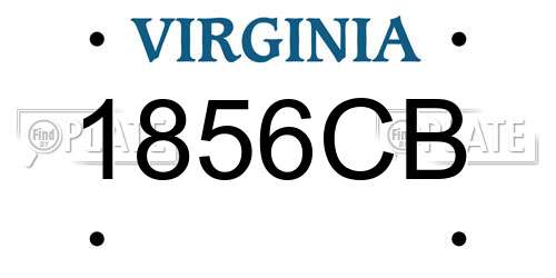 1856CB Virginia License Plate