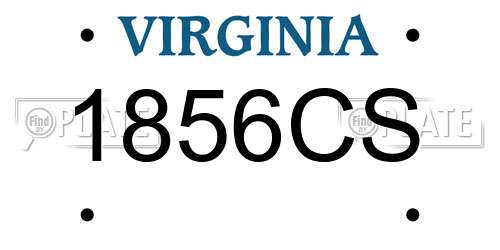 1856CS Virginia License Plate