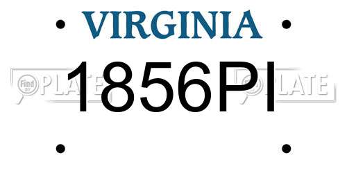 1856PI Virginia License Plate