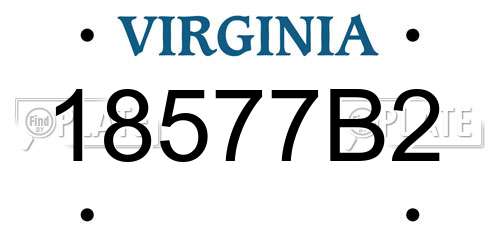 18577B2 Virginia License Plate