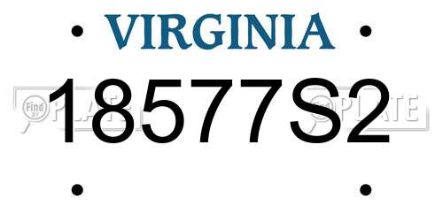 18577S2 Virginia License Plate