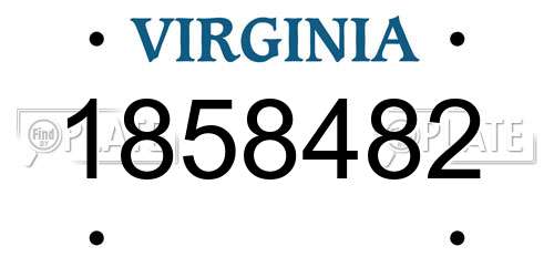 1858482 Virginia License Plate