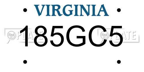 185GC5 Virginia License Plate