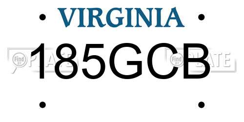 185GCB Virginia License Plate