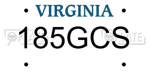 185GCS Virginia License Plate