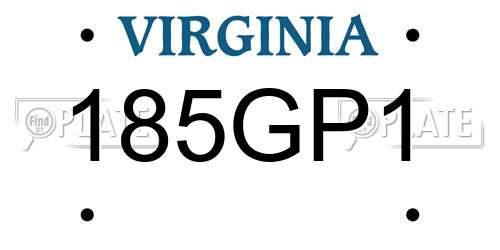 185GP1 Virginia License Plate