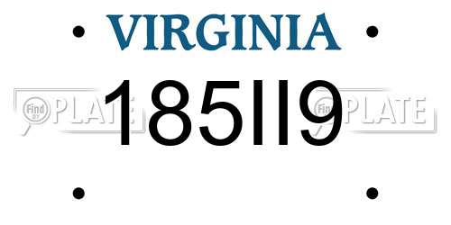 185II9 Virginia License Plate