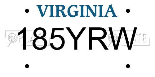 185YRW Virginia License Plate