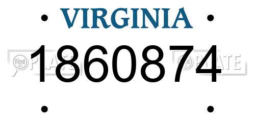 1860874 Virginia License Plate