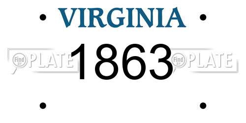 1863 Virginia License Plate