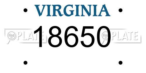 18650 Virginia License Plate