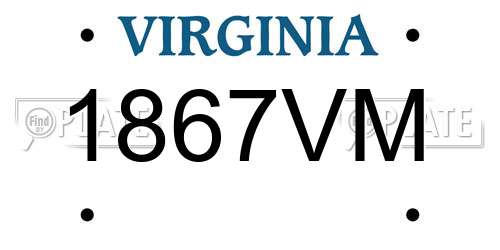 1867VM Virginia License Plate