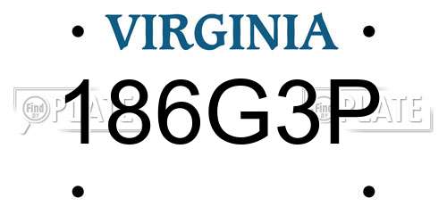 186G3P Virginia License Plate