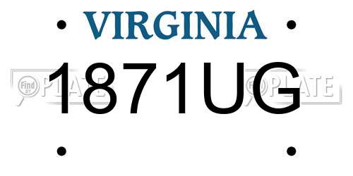 1871UG Virginia License Plate