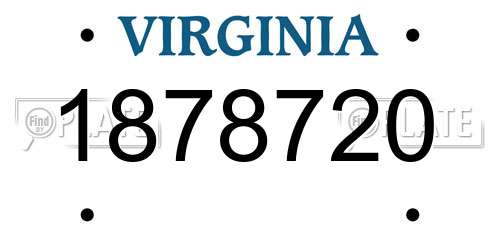 1878720 Virginia License Plate
