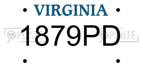 1879PD Virginia License Plate