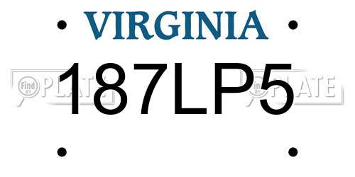187LP5 Virginia License Plate