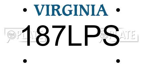 187LPS Virginia License Plate
