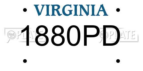 1880PD Virginia License Plate