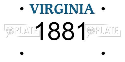 1881 Virginia License Plate