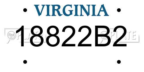 18822B2 Virginia License Plate