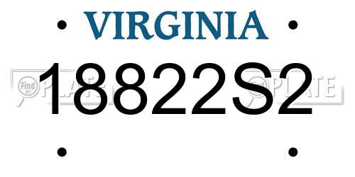 18822S2 Virginia License Plate