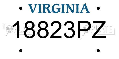 18823PZ Virginia License Plate