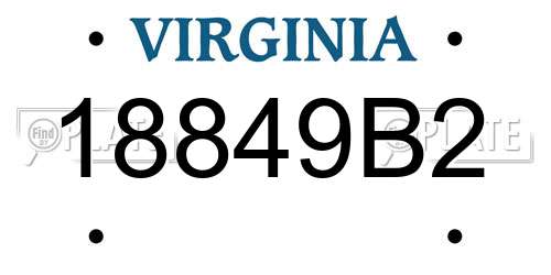 18849B2 Virginia License Plate