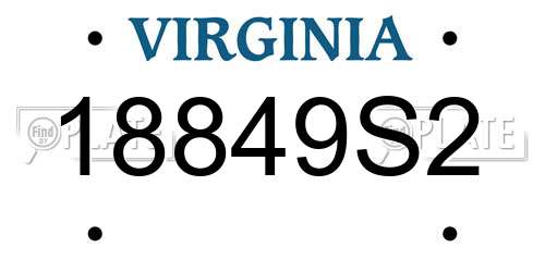 18849S2 Virginia License Plate