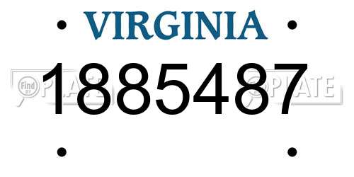 1885487 Virginia License Plate