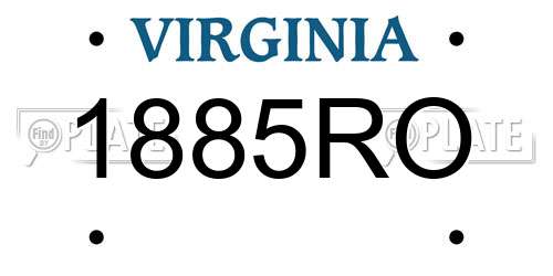 1885RO Virginia License Plate