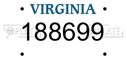 188699 Virginia License Plate