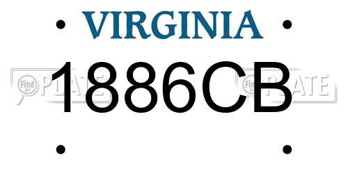 1886CB Virginia License Plate