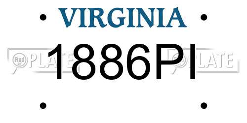 1886PI Virginia License Plate