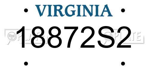 18872S2 Virginia License Plate