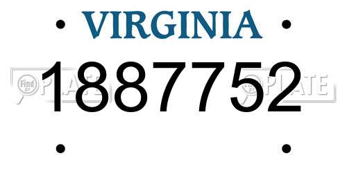 1887752 Virginia License Plate