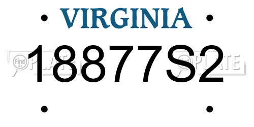 18877S2 Virginia License Plate