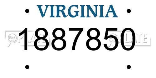 1887850 Virginia License Plate