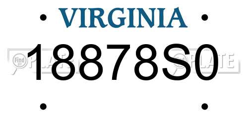 18878S0 Virginia License Plate