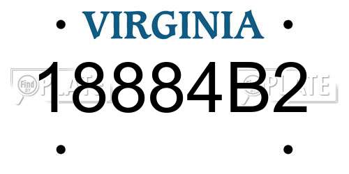 18884B2 Virginia License Plate