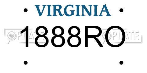 1888RO Virginia License Plate