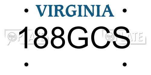 188GCS Virginia License Plate