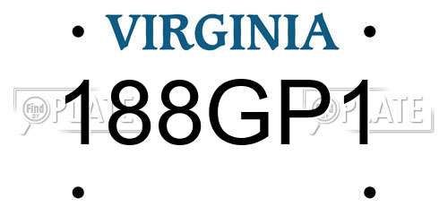 188GP1 Virginia License Plate