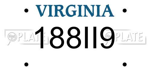 188II9 Virginia License Plate