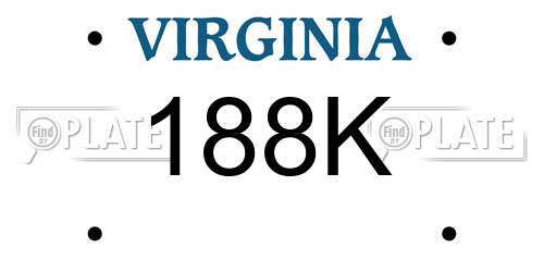 188K Virginia License Plate