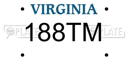 188TM Virginia License Plate
