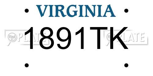 1891TK Virginia License Plate