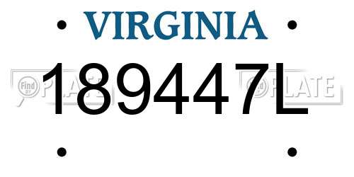189447L Virginia License Plate