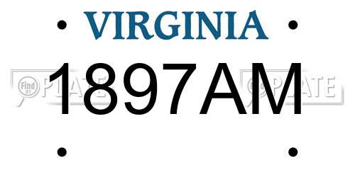 1897AM Virginia License Plate