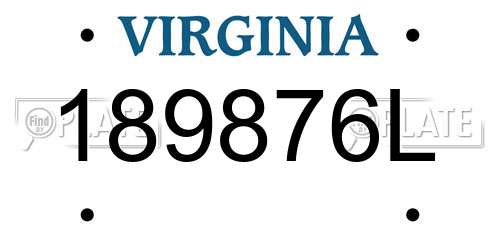 189876L Virginia License Plate